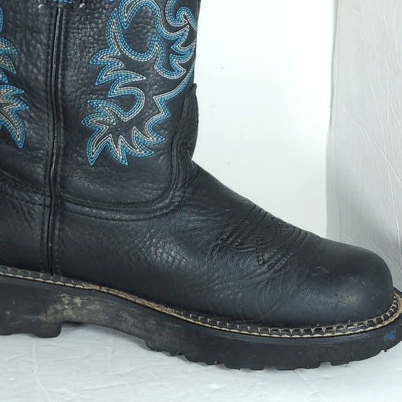 ARIAT Women's Fatbaby US8,5B Black Leather Embroidered Cowgirl Western Boots - Picture 14 of 16